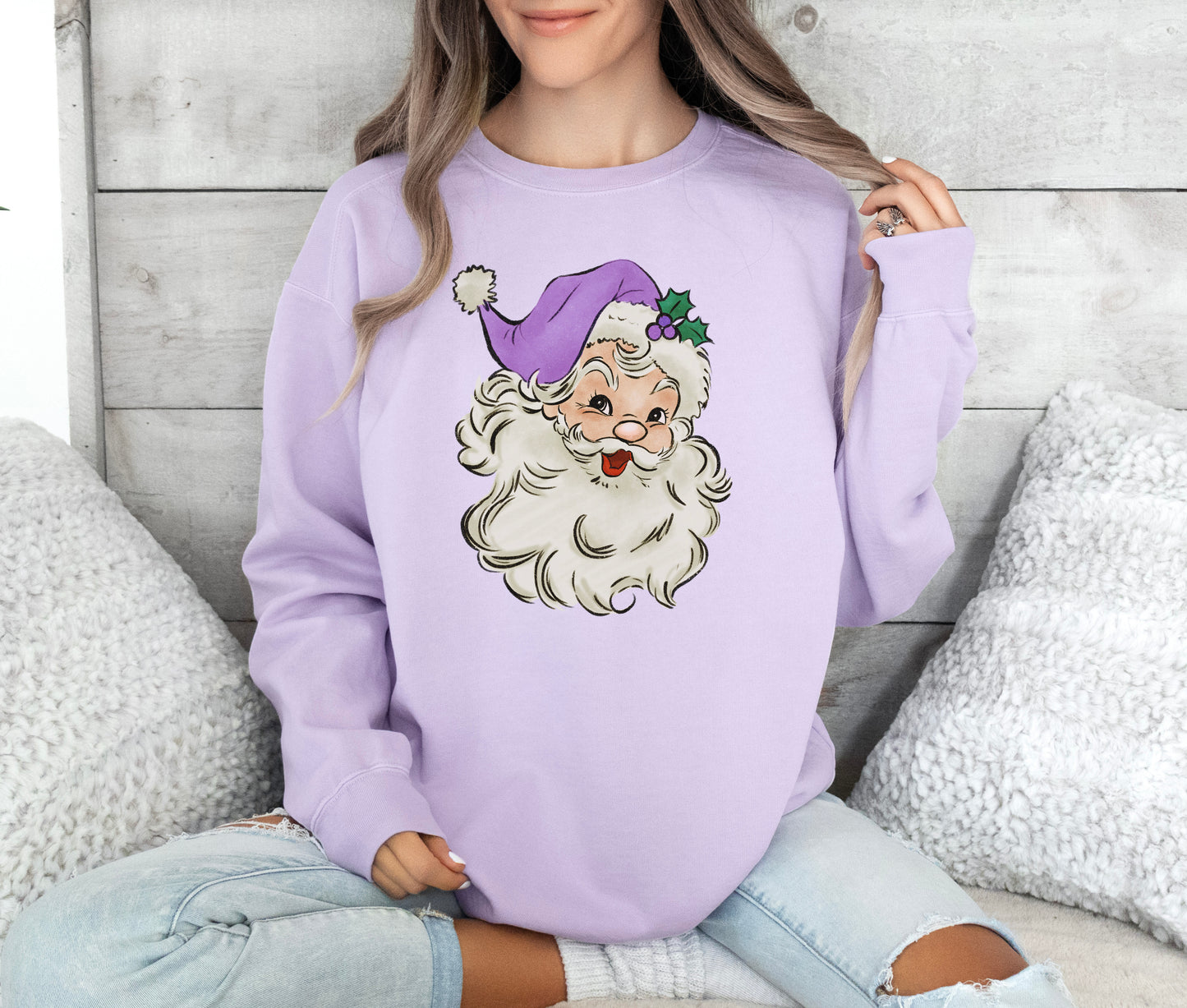 Purple Santa Hat Sweatshirt