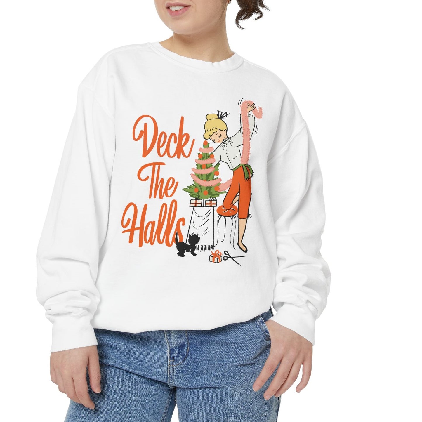 Retro Deck the Halls Crewneck Sweatshirt