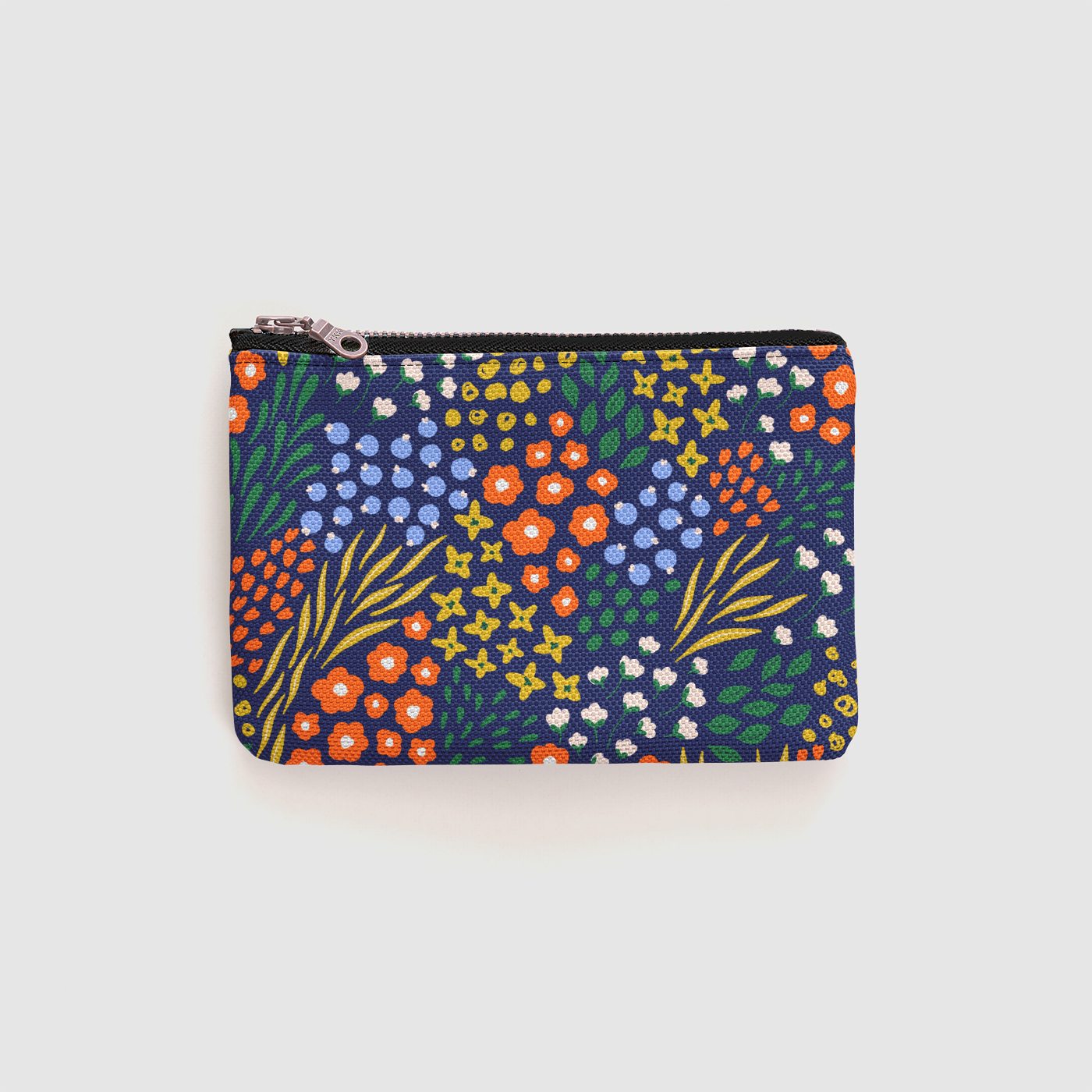 Dark Winter Floral Zipper Pouch