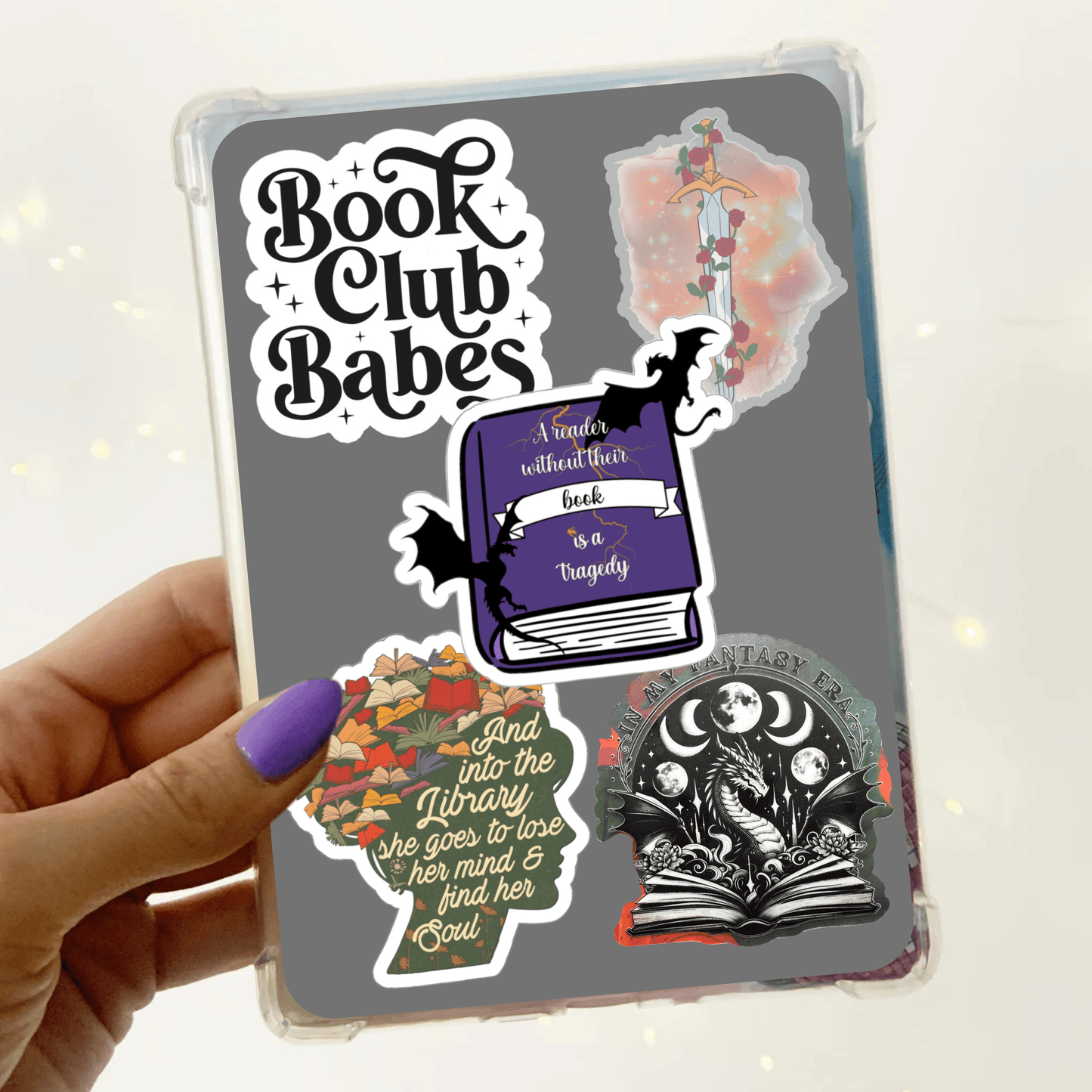 A Reader Without Their Book is a Tragedy Vinyl Sticker, 3.0” x 2.8” - Merry May