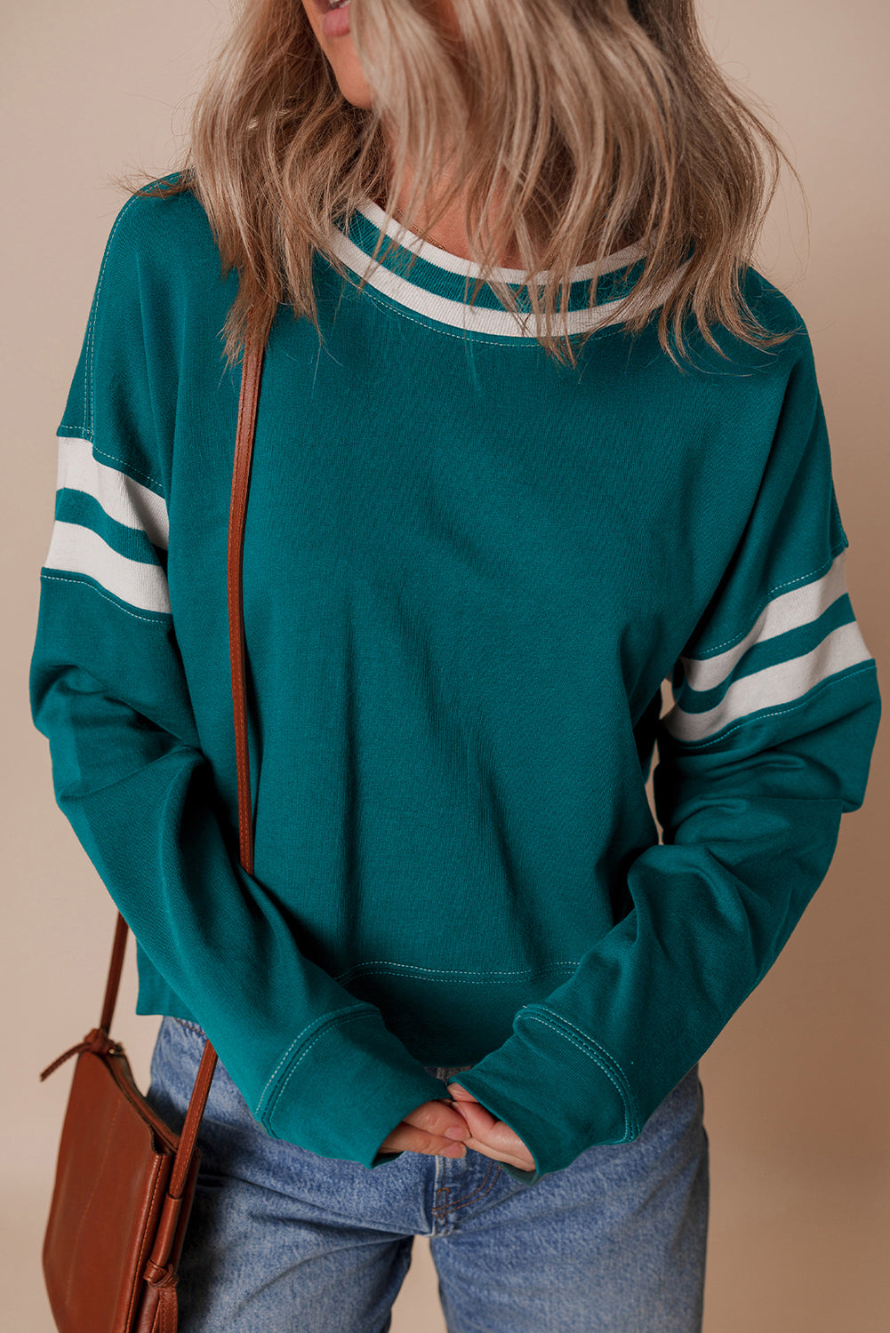 Jadeita Patchwork Drop Shoulder Sweatshirt