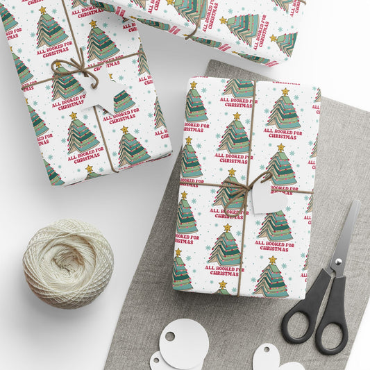 All Booked Up Christmas Matte Wrapping Paper Roll - Merry May