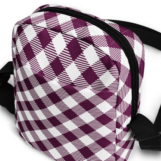 Plum Plaid Crossbody Bag