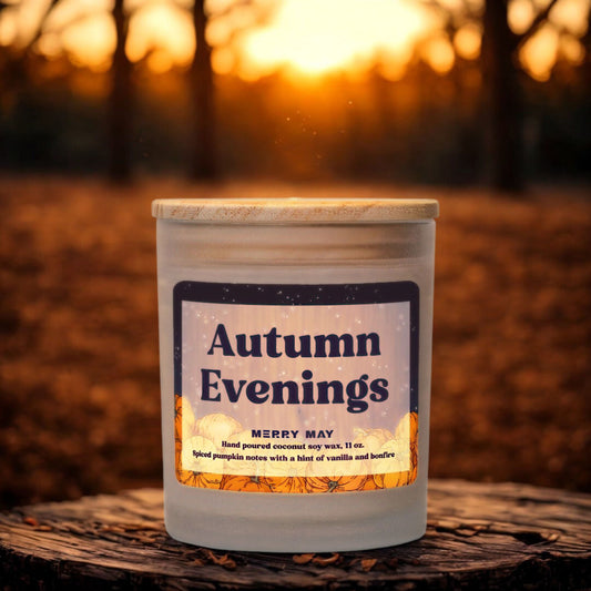 Autumn Evenings 11 oz. Frosted Candle - Merry May