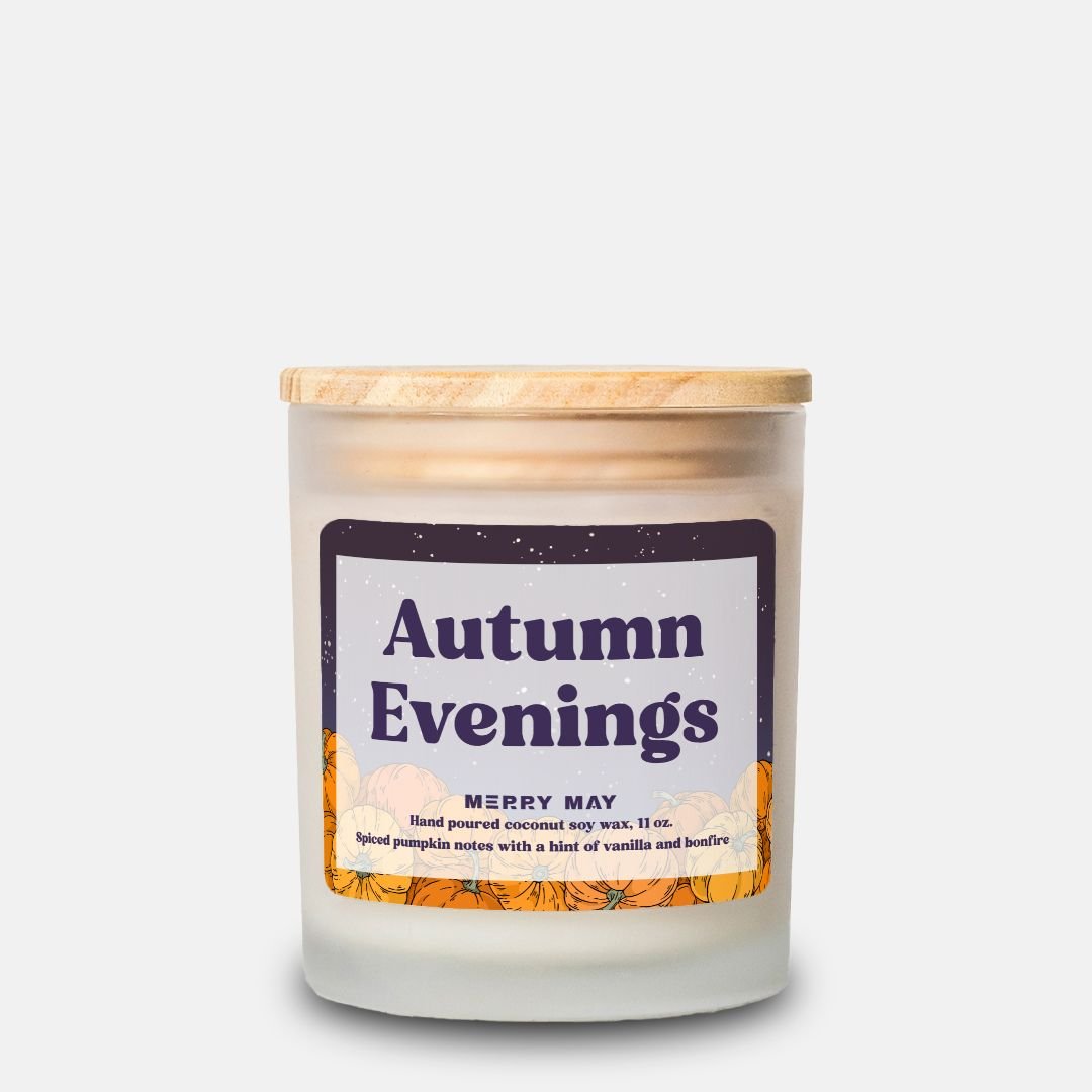 Autumn Evenings 11 oz. Frosted Candle - Merry May
