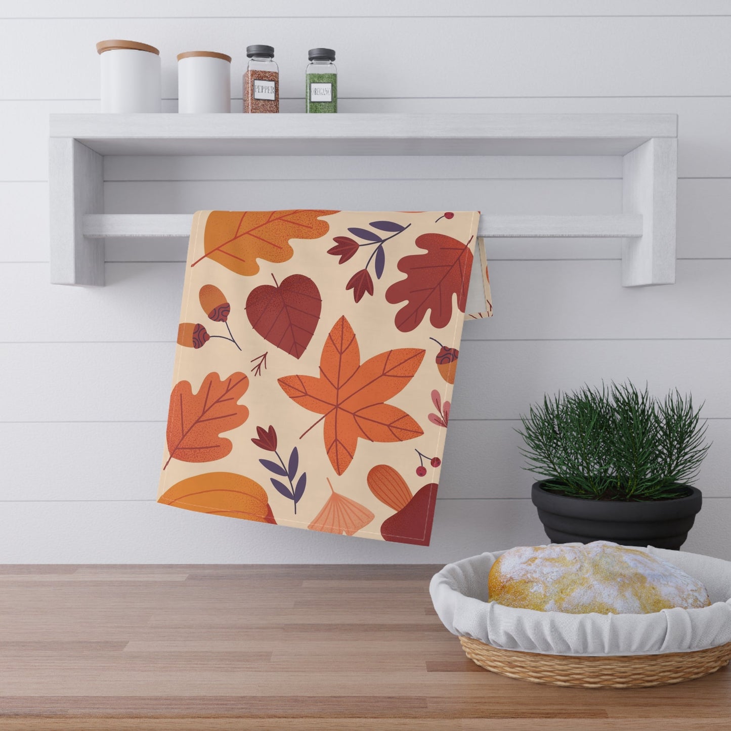 Autumn Leaves Tea Towel, 18" x 30" - Merry May