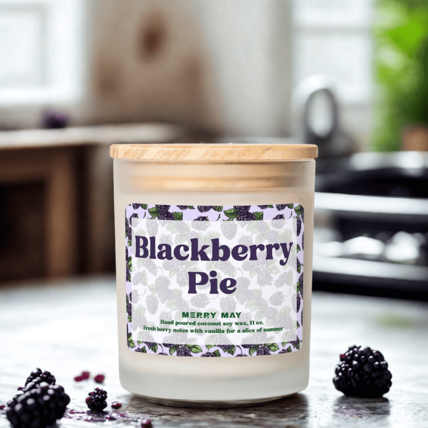 Blackberry Pie 11 oz. Frosted Candle - Merry May