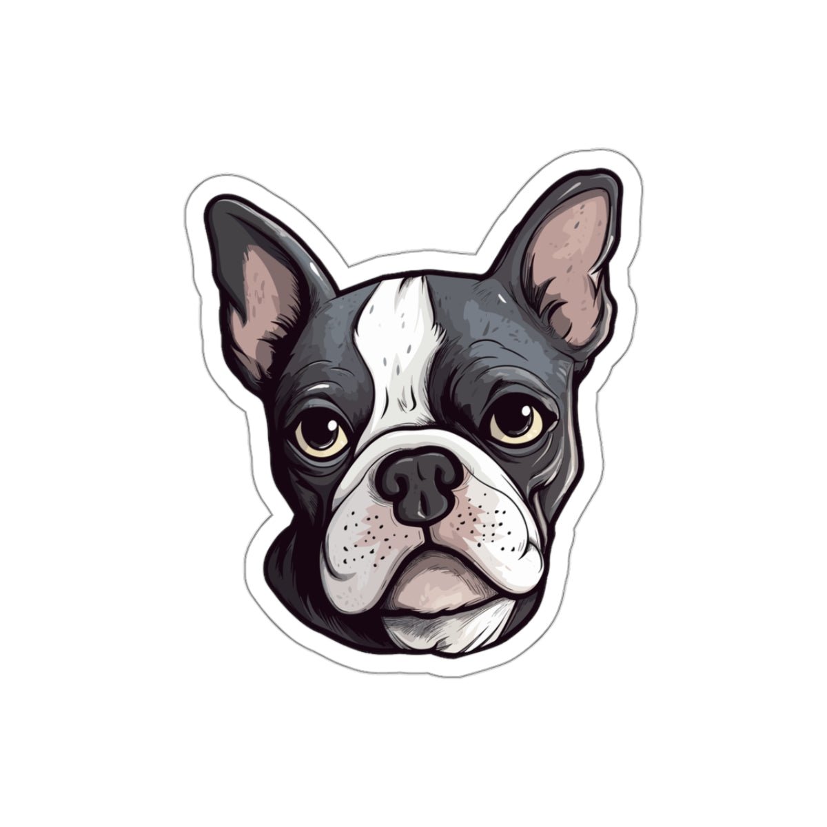Boston Terrier Vinyl Sticker, 2.6" x 3" - Merry May
