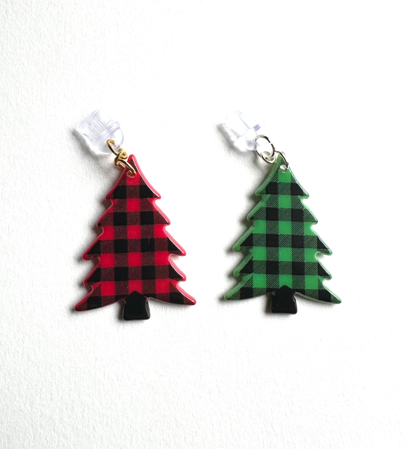 Buffalo Plaid Christmas Tree Device Charm - Merry May
