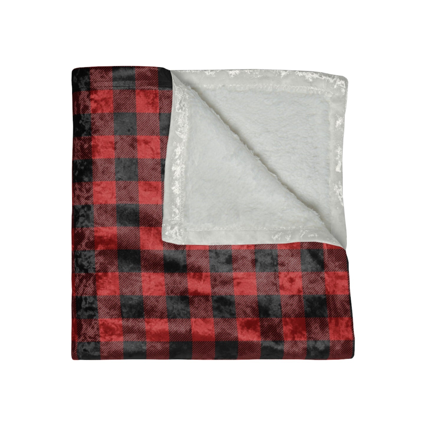 Buffalo Plaid Crushed Velvet Blanket - Merry May