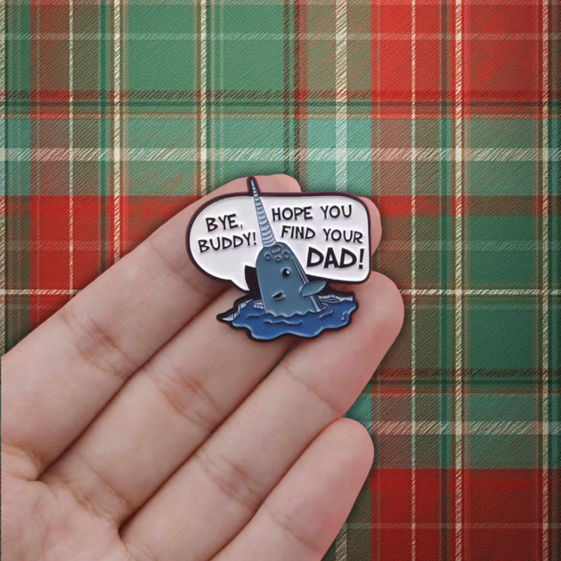 Bye Buddy Narwhal Enamel Pin - Merry May