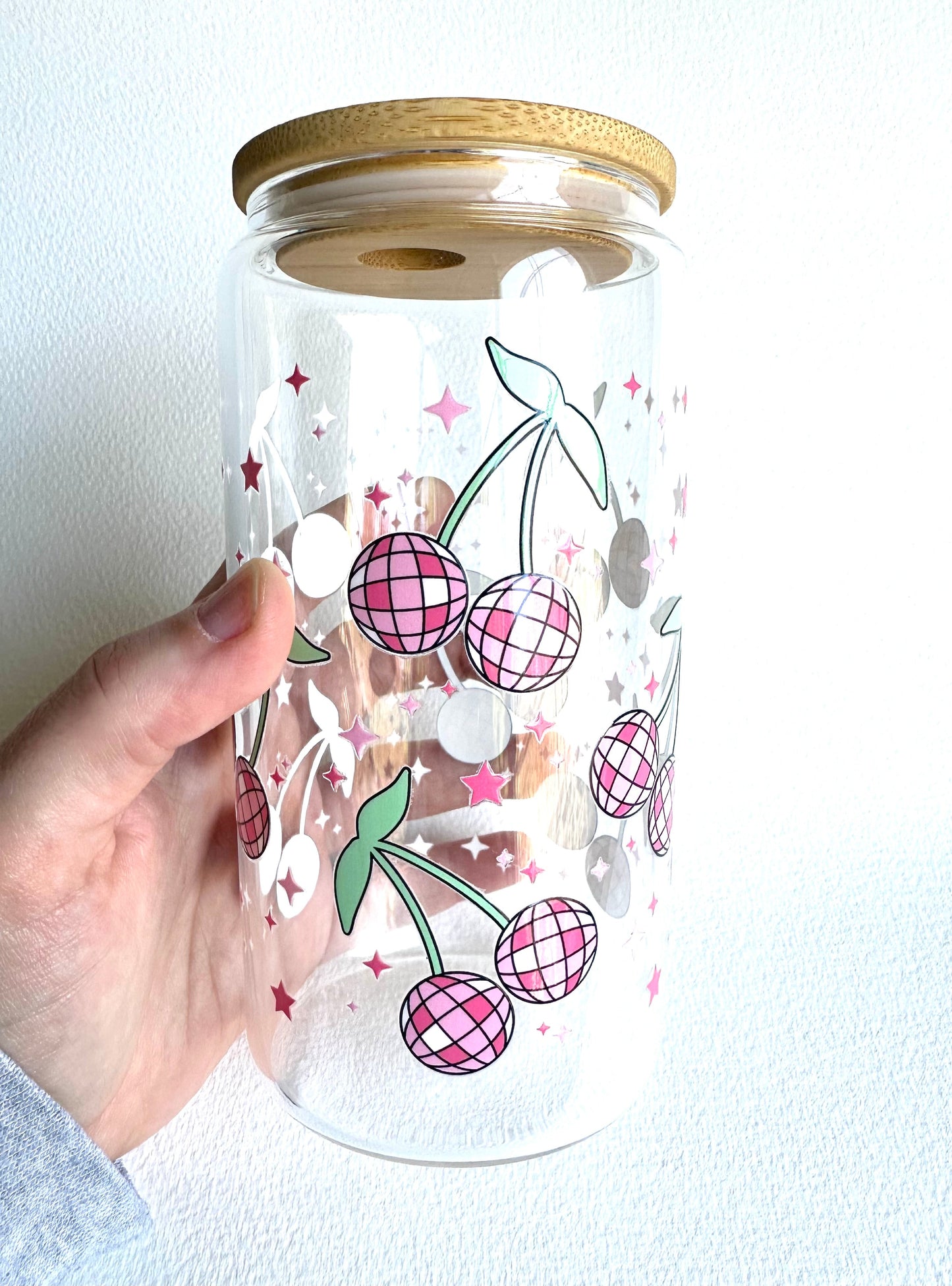 Cherry Disco 16 oz. Glass Cup - Merry May