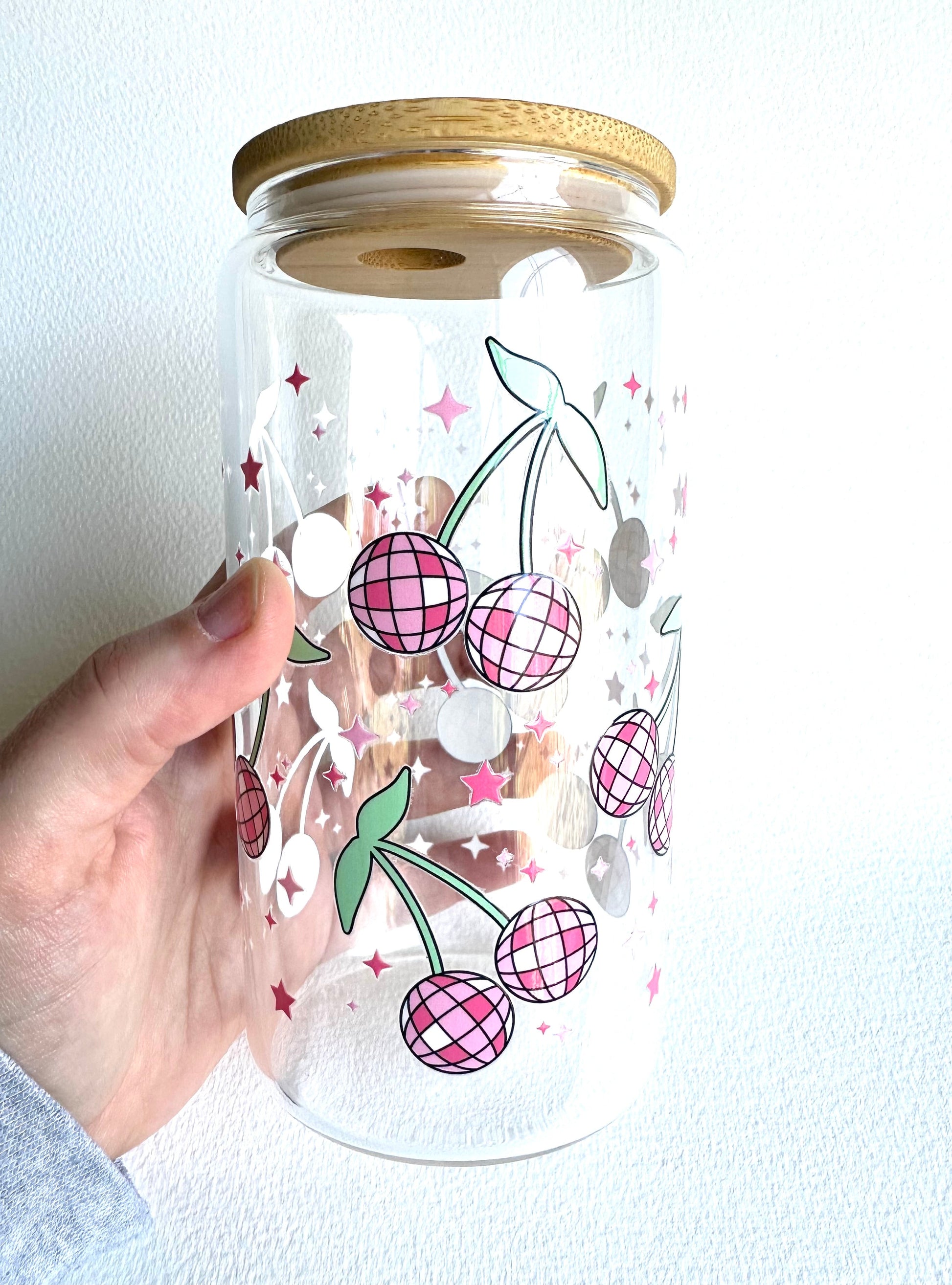 Cherry Disco 16 oz. Glass Cup - Merry May