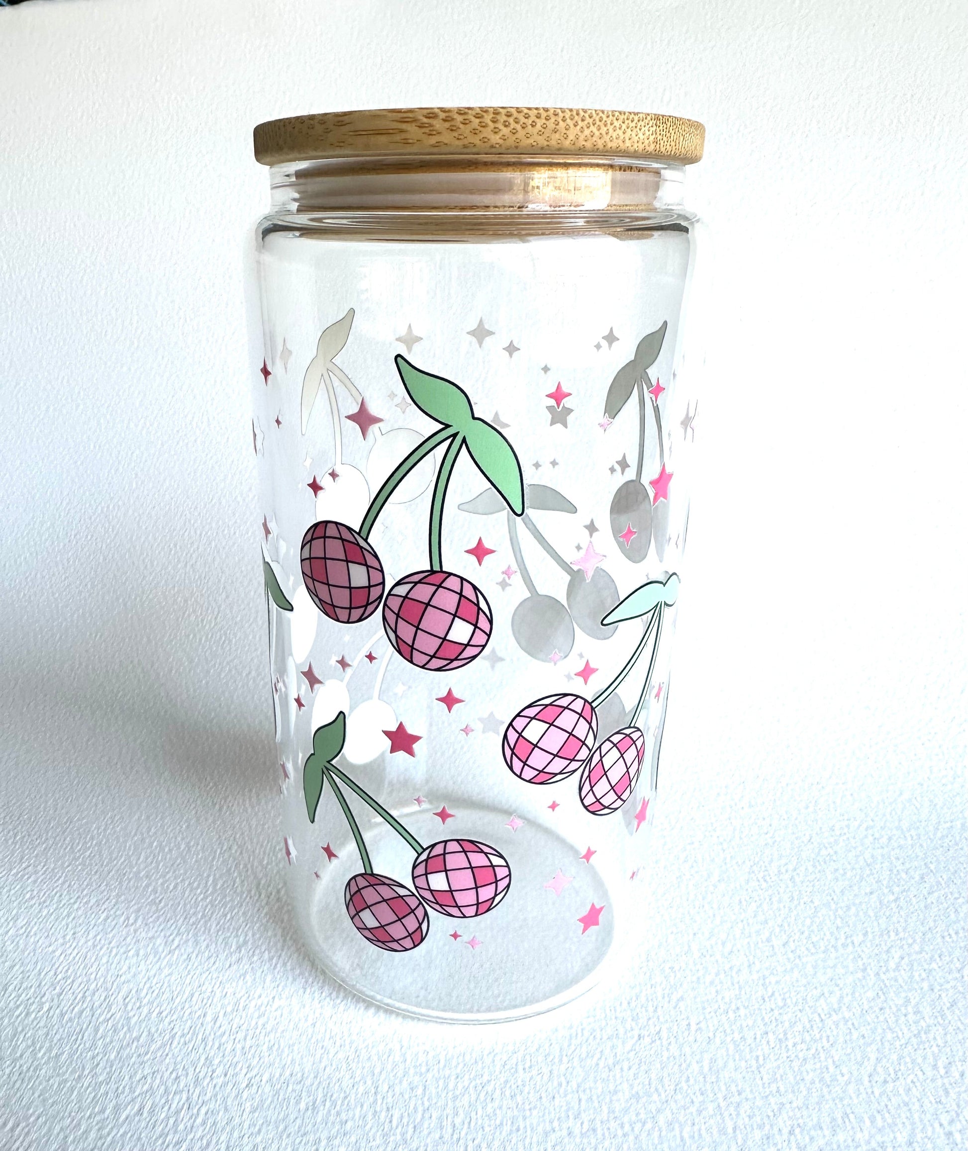 Cherry Disco 16 oz. Glass Cup - Merry May