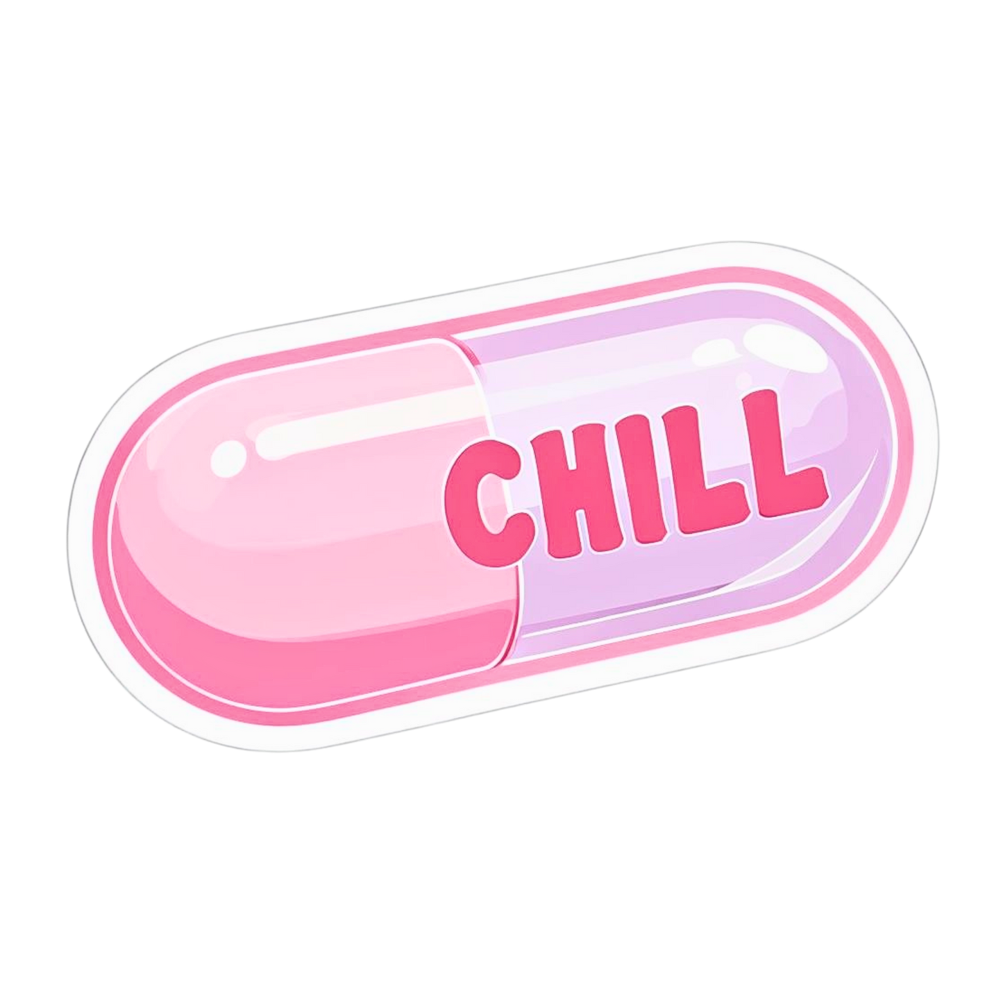 Pastel Chill Pill Vinyl Sticker, 3.0" x 1.8"