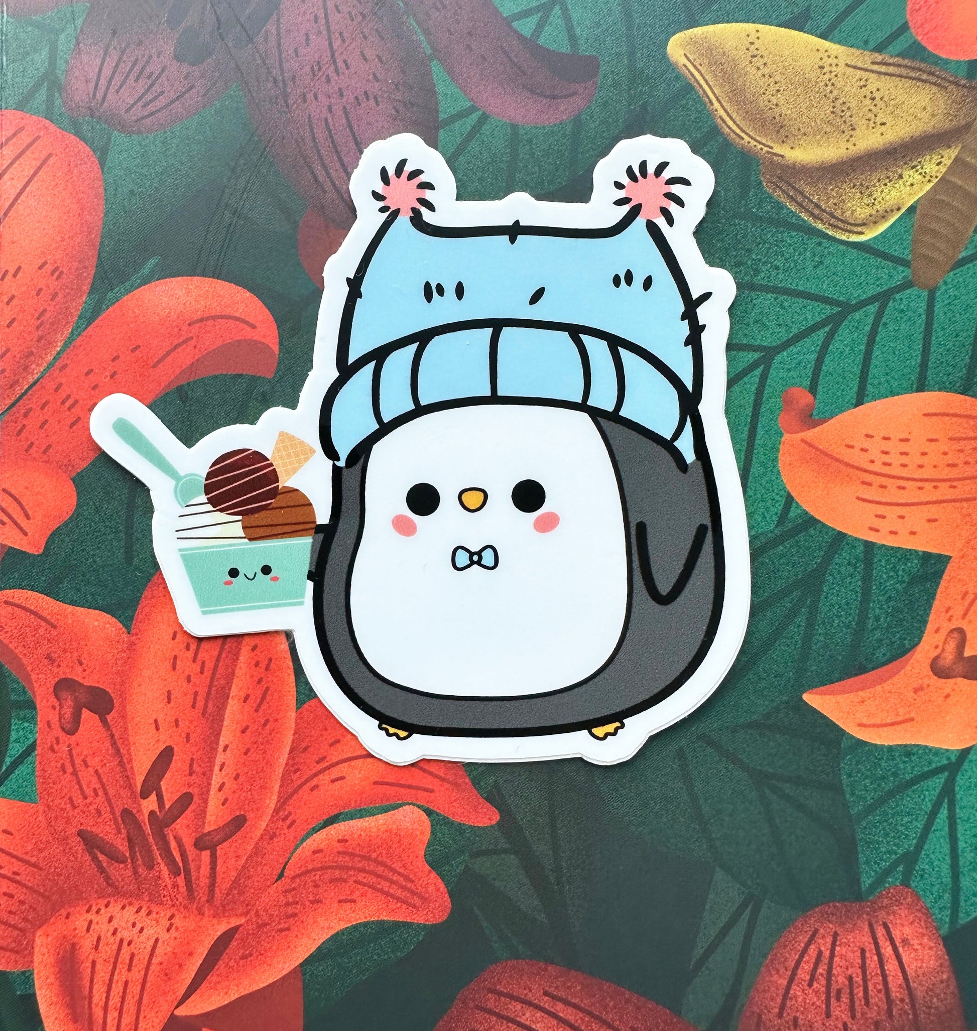 Chilly Penguin Vinyl Sticker, 3x2.9" - Merry May