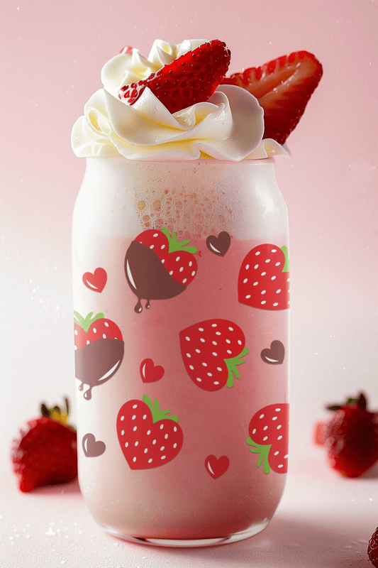 Chocolate Covered Strawberries 16 oz. Glass Cup - Merry May