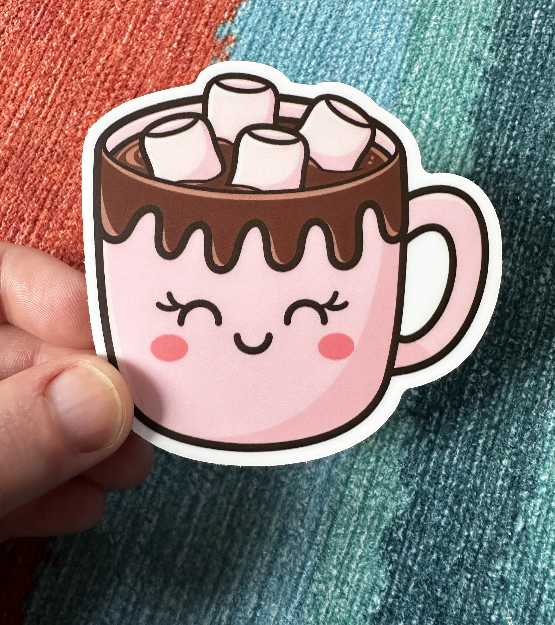 Cute Hot Cocoa Vinyl Sticker, 3" x 2.8" - Merry May