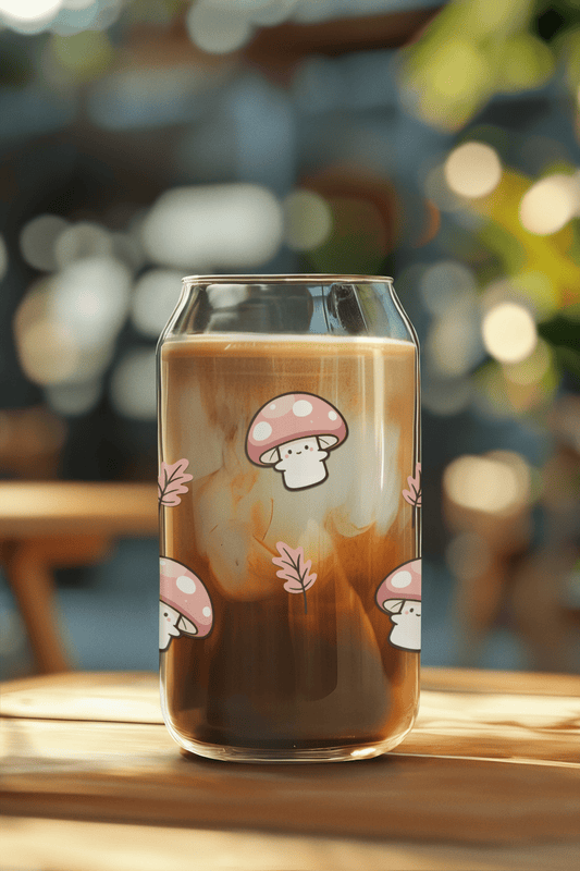 Cute Mushrooms 16 oz. Glass Cup - Merry May