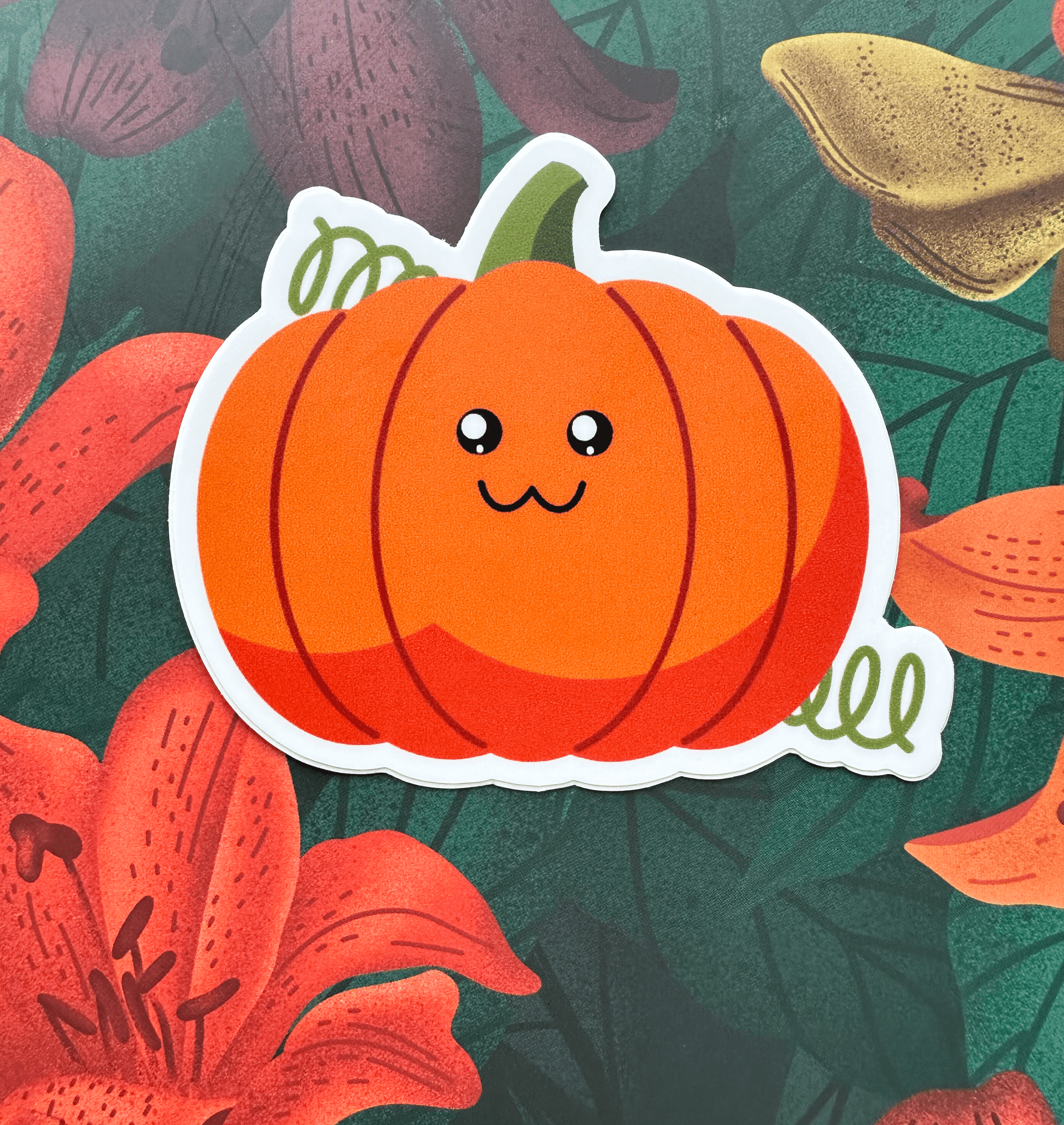 Cute Pumpkin Vinyl Sticker, 3x2.5" - Merry May