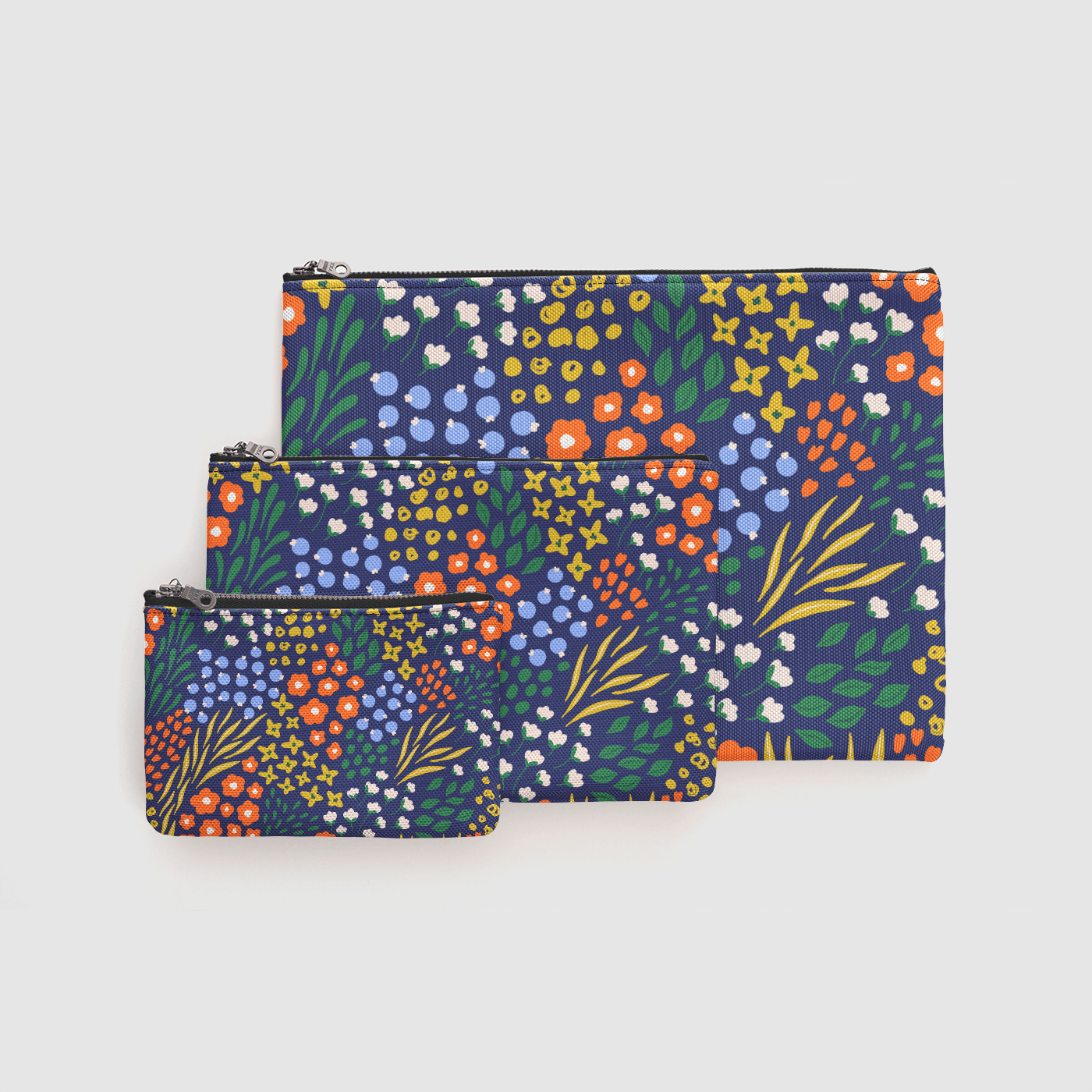 Dark Winter Floral Zipper Pouch - Merry May