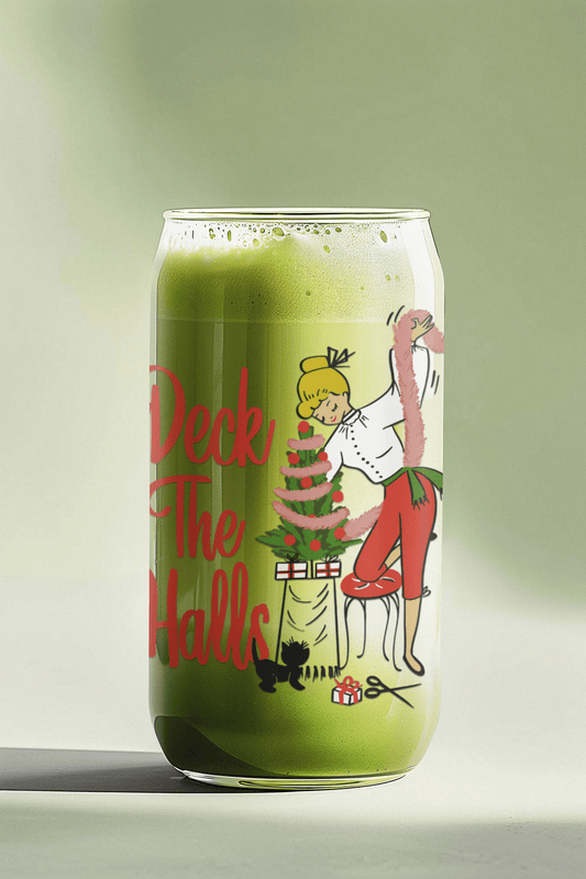 Deck The Halls Retro 16 oz. Glass Cup - Merry May