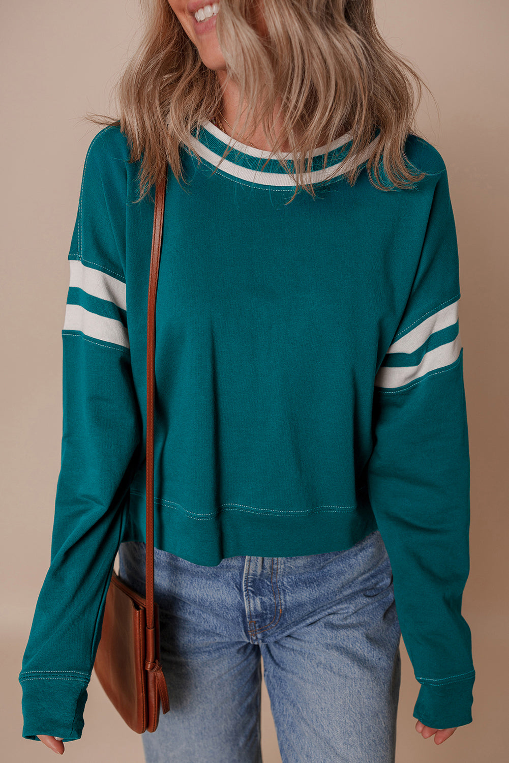Jadeita Patchwork Drop Shoulder Sweatshirt