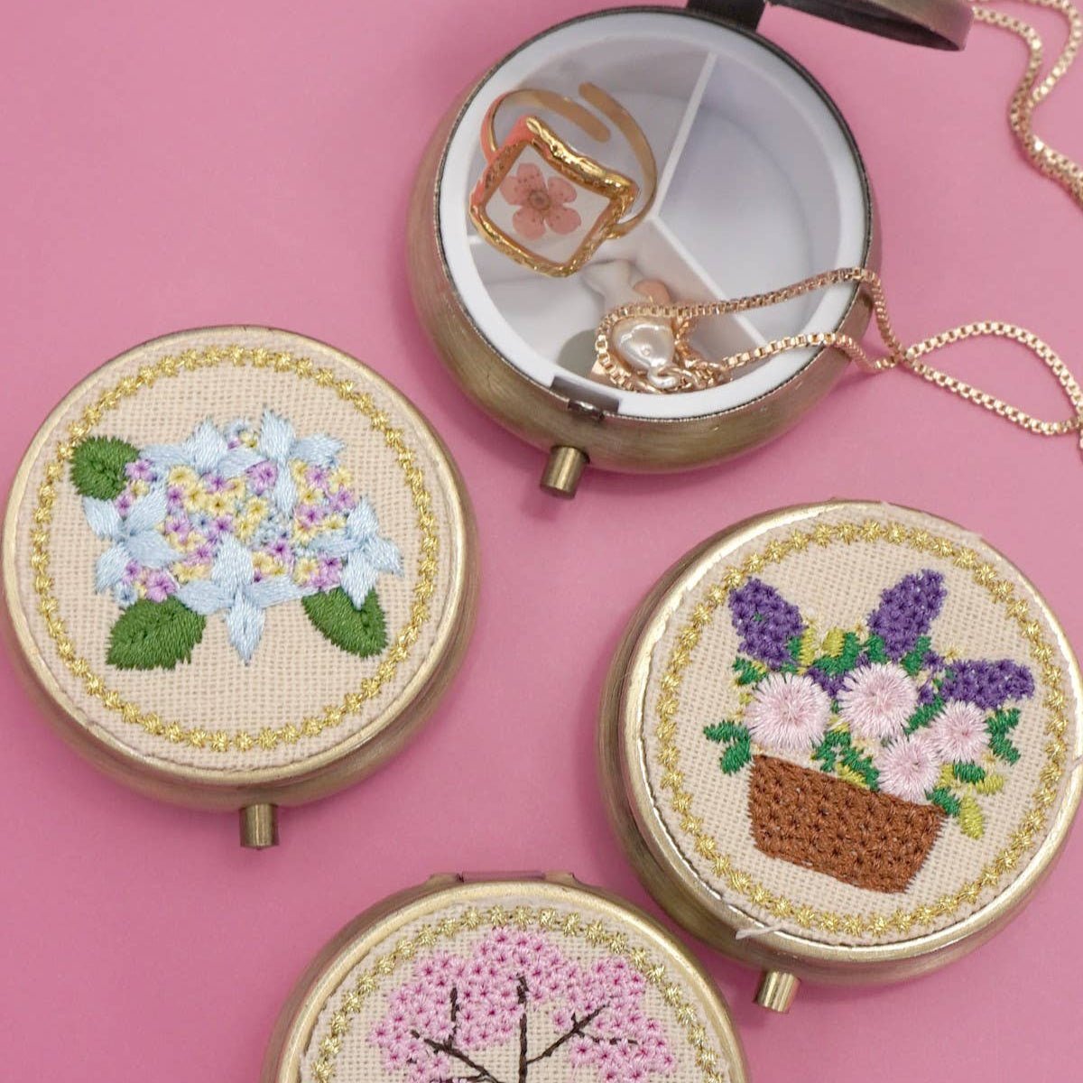 Embroidered Jewelry Mini Case - Merry May