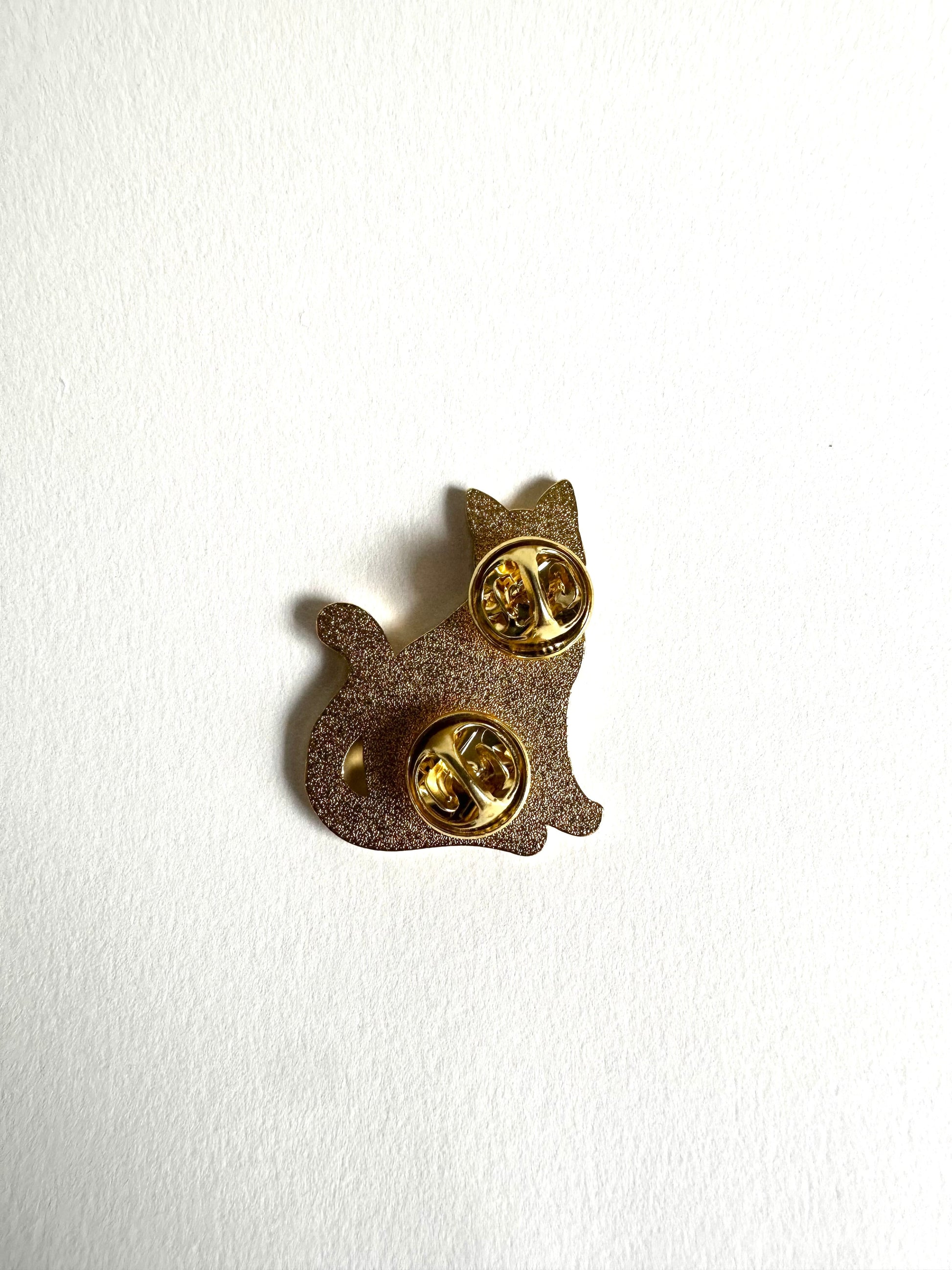 Floral Black Cat Enamel Pin - Merry May