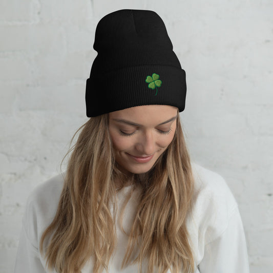 Four Leaf Clover Cuffed Beanie - Merry May