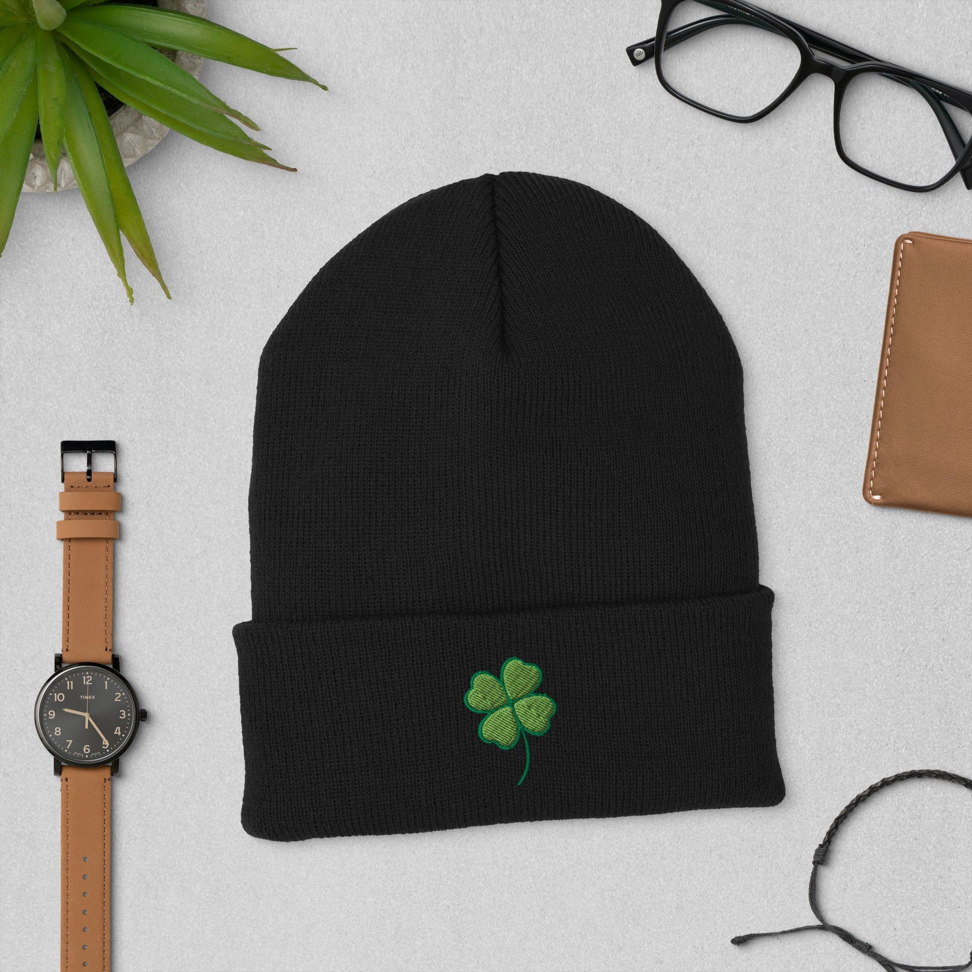 Four Leaf Clover Cuffed Beanie - Merry May