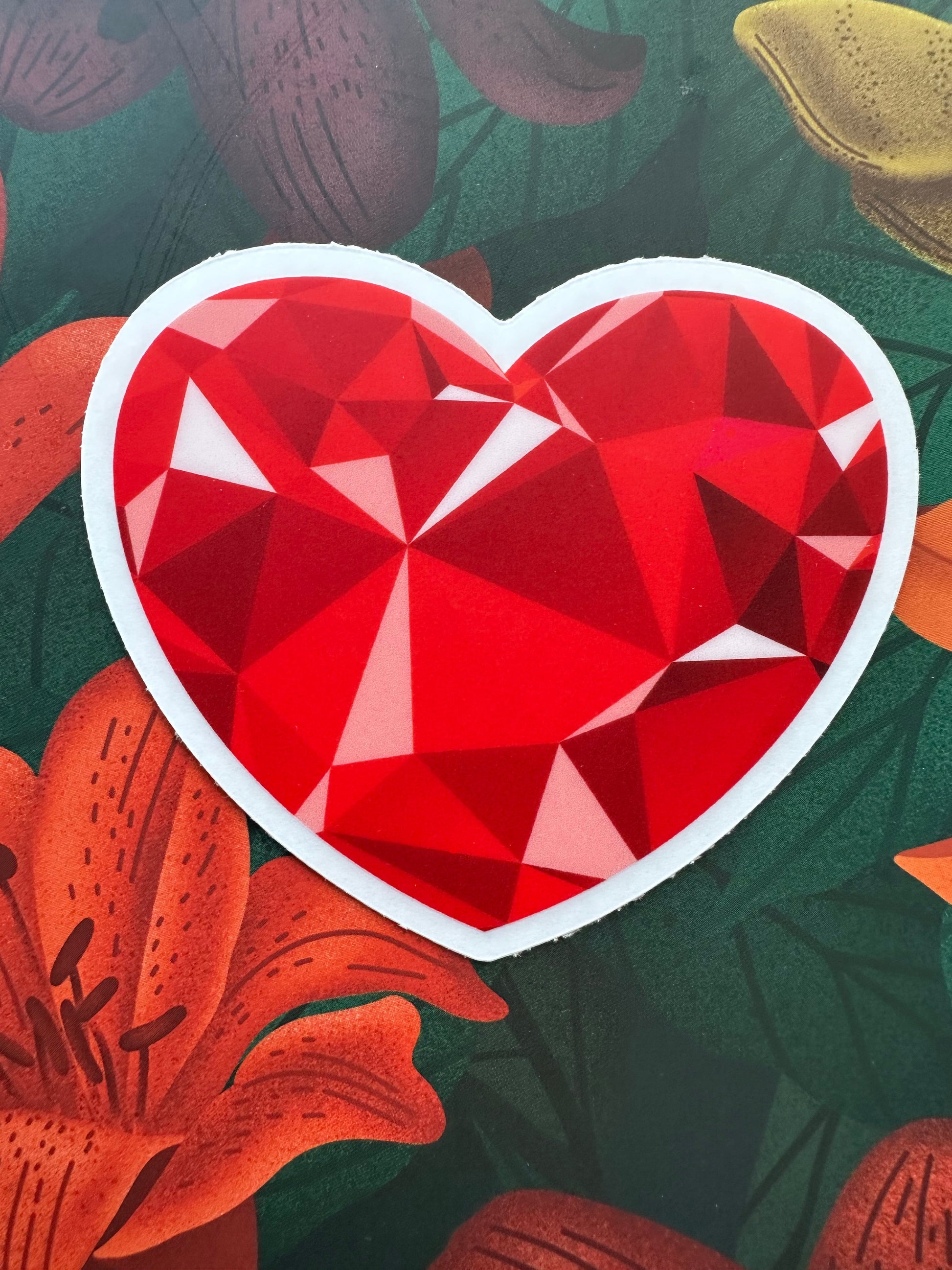 Fractal Heart Clear Transparent Vinyl Sticker, 3" x 2.6" - Merry May