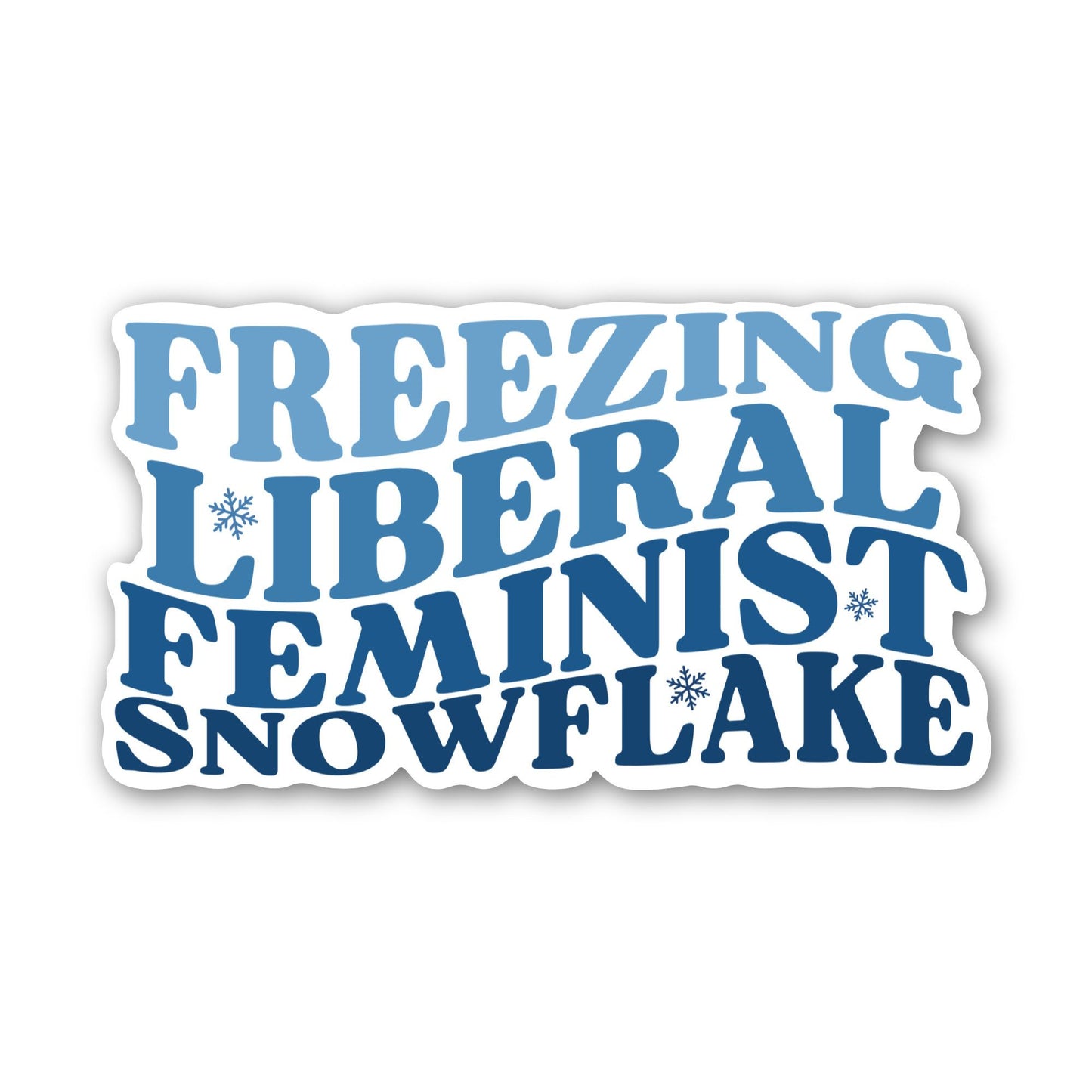 Freezing Snowflake Vinyl Sticker, 3" x 1.64"