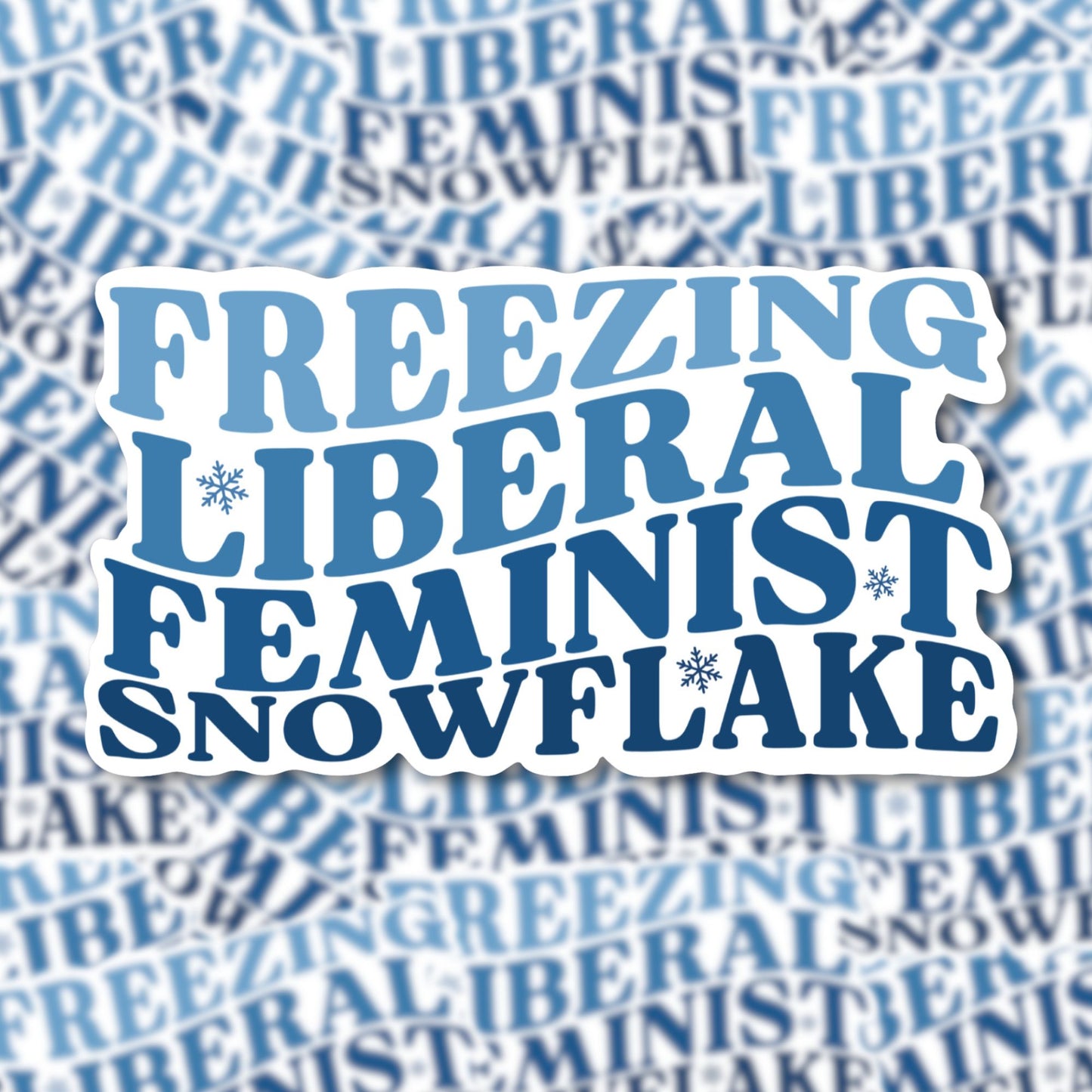 Freezing Snowflake Vinyl Sticker, 3" x 1.64"