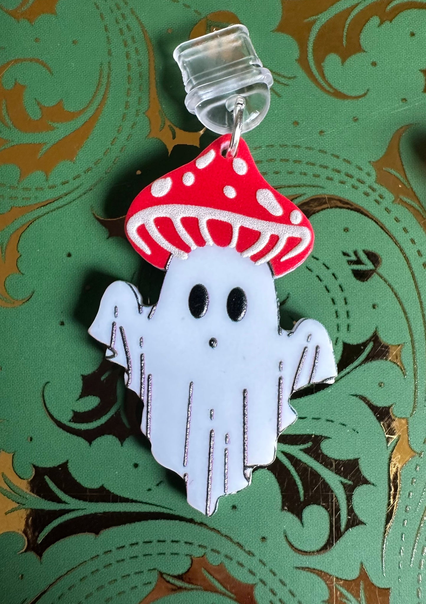 Ghostly Mushroom Kindle Dust Plug Charm - Merry May