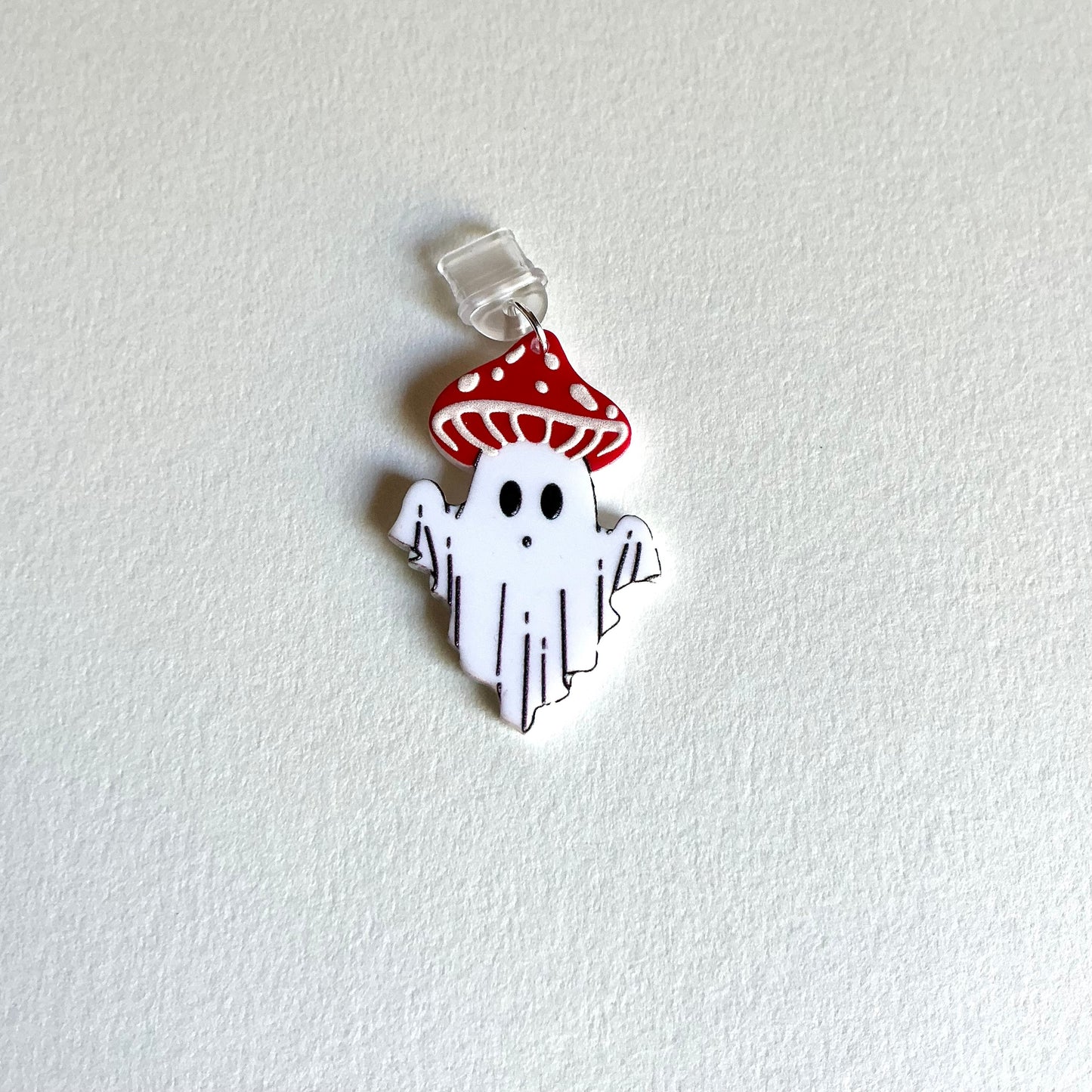 Ghostly Mushroom Kindle Dust Plug Charm - Merry May