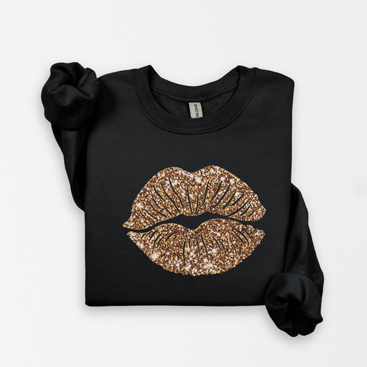 Gold Lips Sweatshirt - Merry May