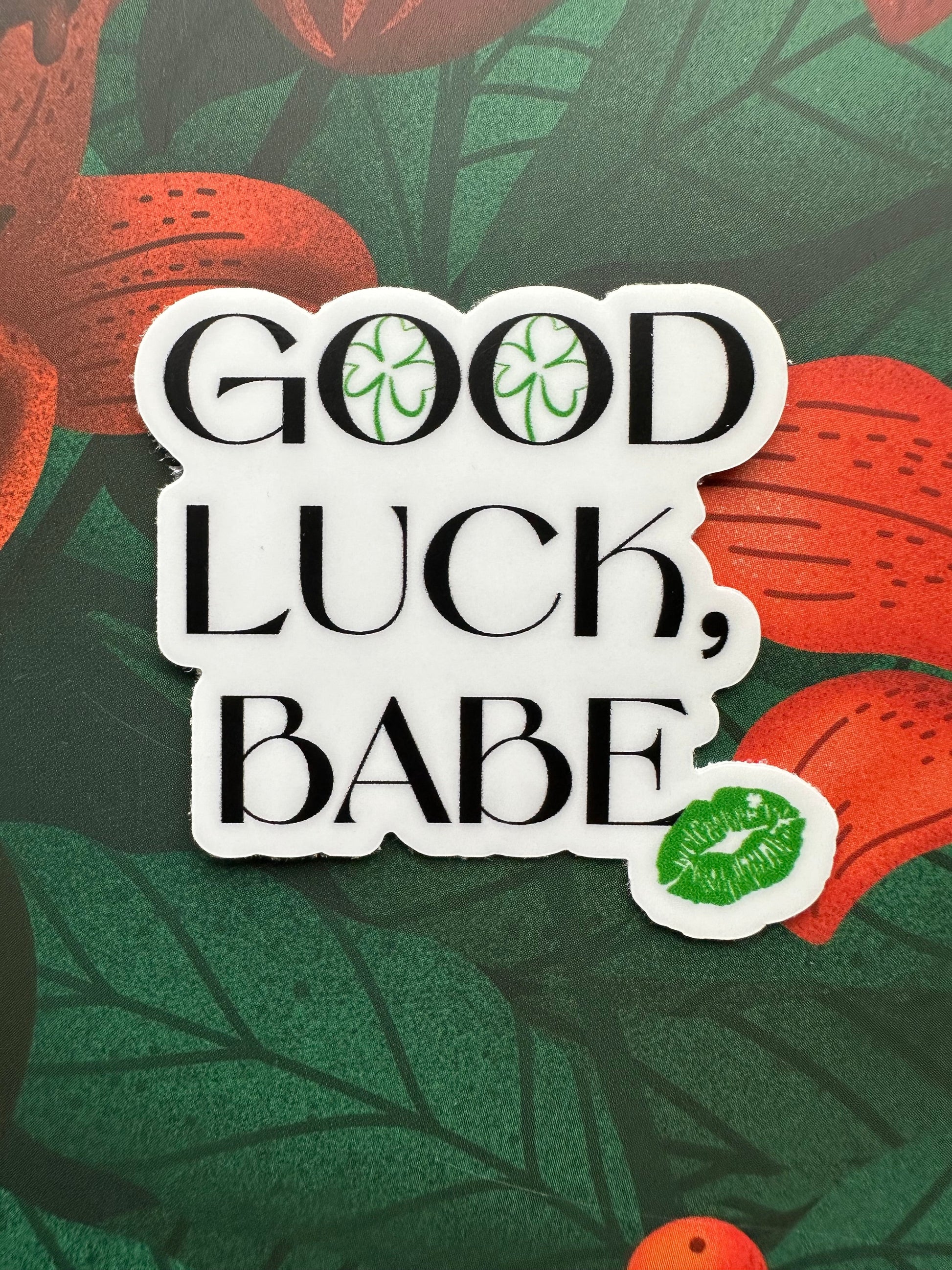 Good Luck Babe Vinyl Sticker, 2.0" x 1.8" - Merry May
