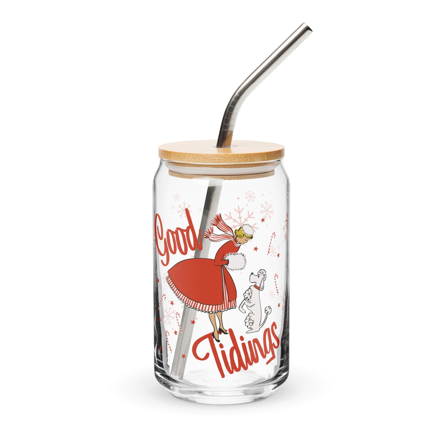 Good Tidings Retro 16 oz. Glass Cup - Merry May