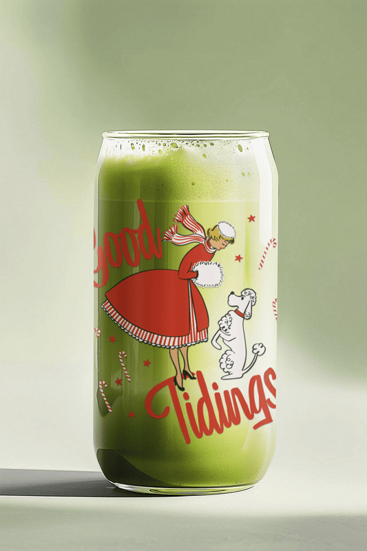 Good Tidings Retro 16 oz. Glass Cup - Merry May