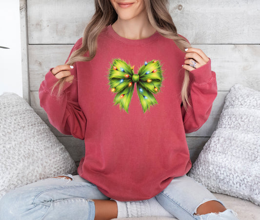 Grinchy Coquette Bow Sweatshirt