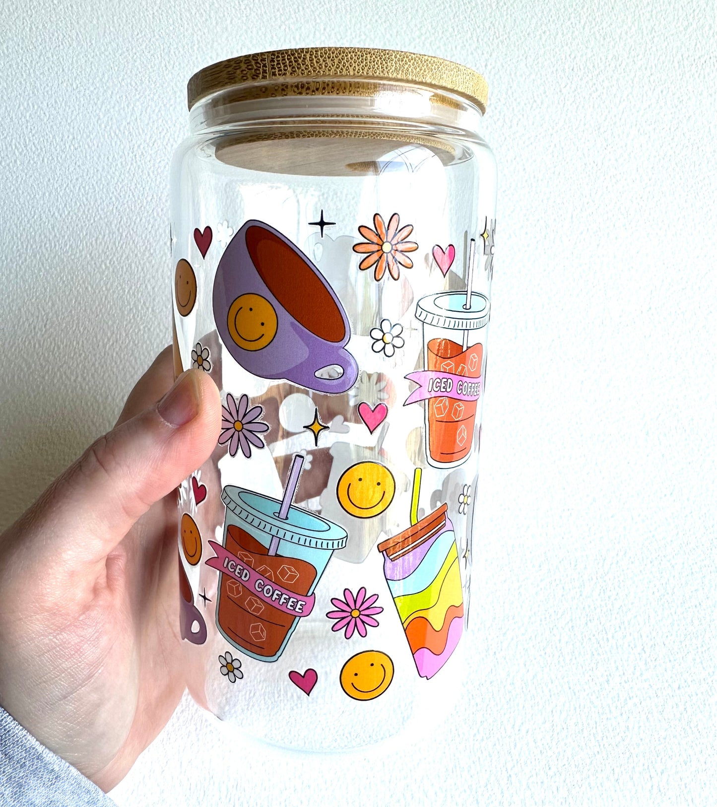 Groovy Coffee 16 oz. Glass Cup - Merry May