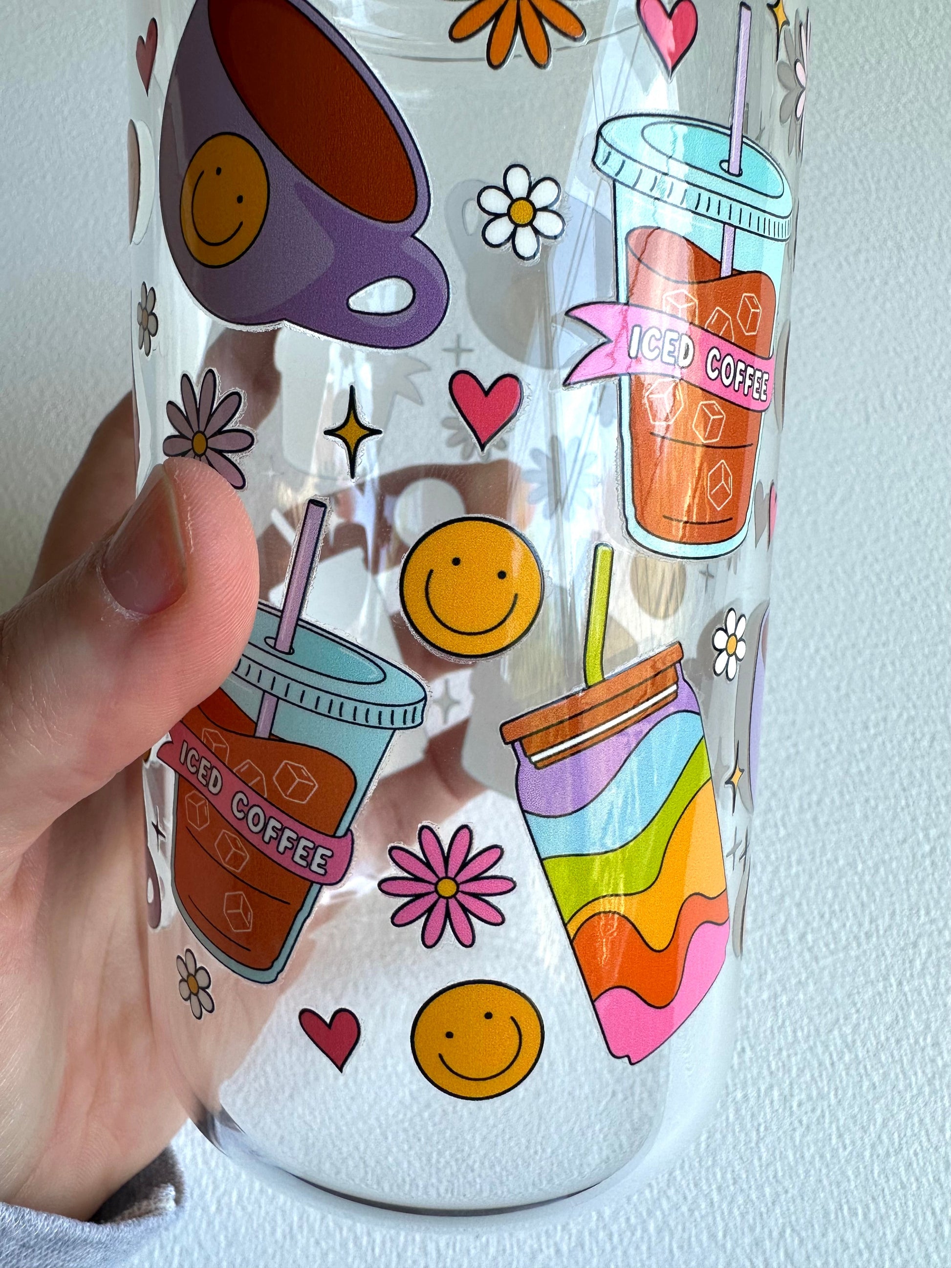 Groovy Coffee 16 oz. Glass Cup - Merry May