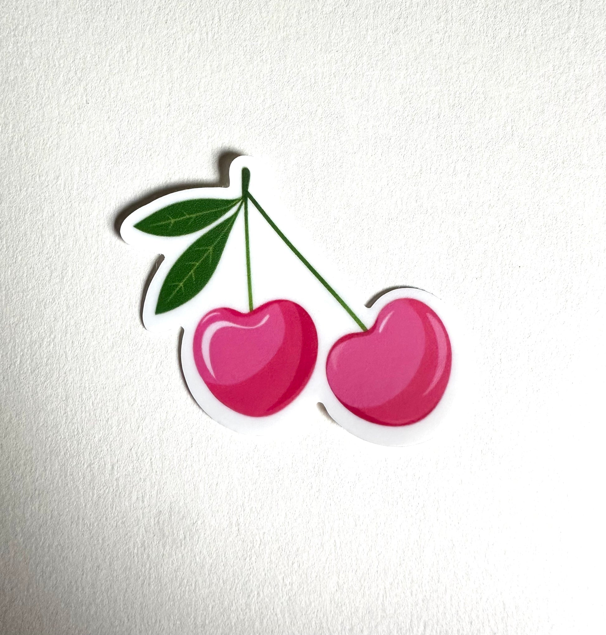 Heart Cherries Vinyl Sticker, 1.8" x 2.0" - Merry May