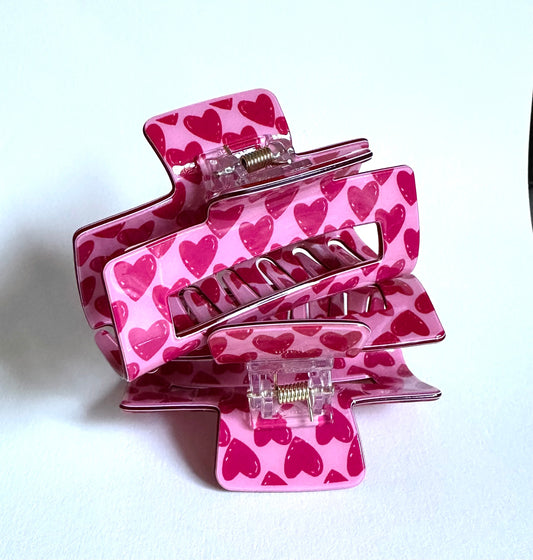 Heart Plastic Hair Claw - Merry May