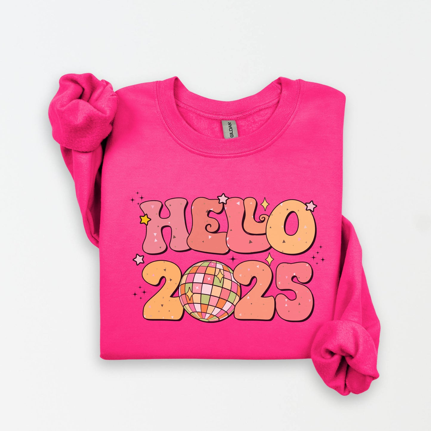 Hello 2025 Disco Ball Sweatshirt