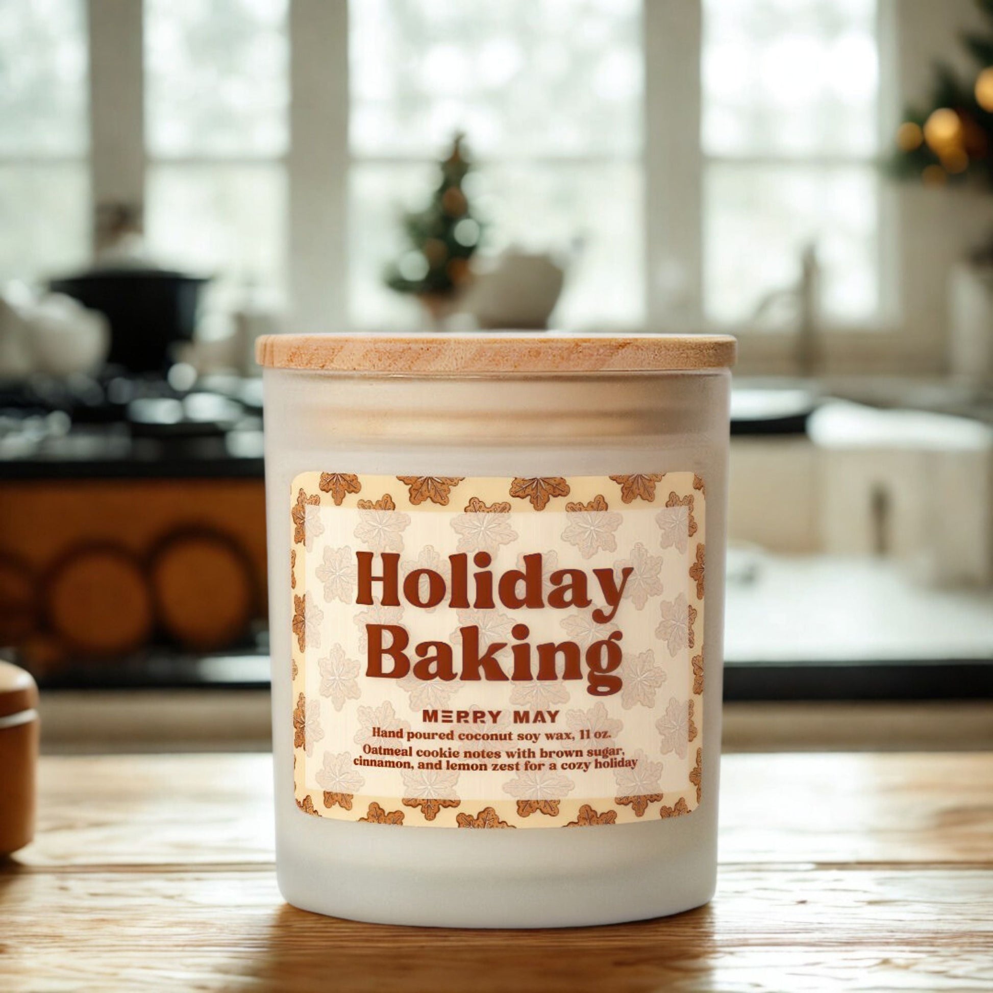 Holiday Baking 11 oz. Frosted Candle - Merry May