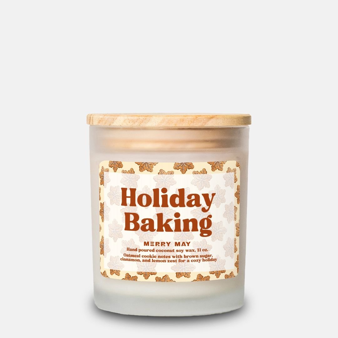 Holiday Baking 11 oz. Frosted Candle - Merry May