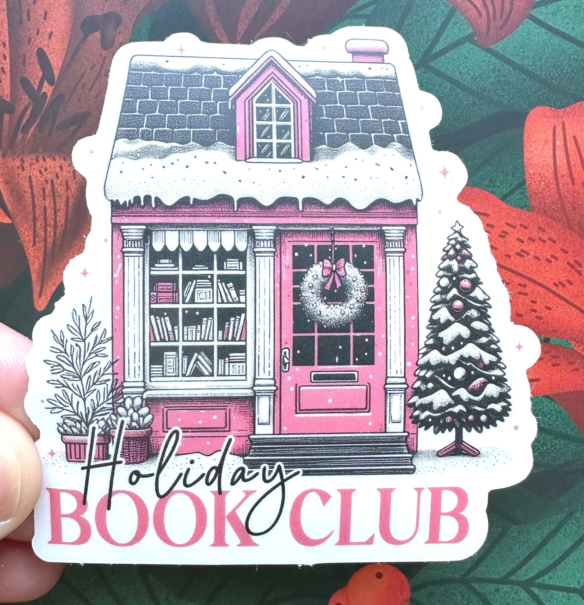 Holiday Book Club Sticker, 2.8" x 3.0" - Merry May