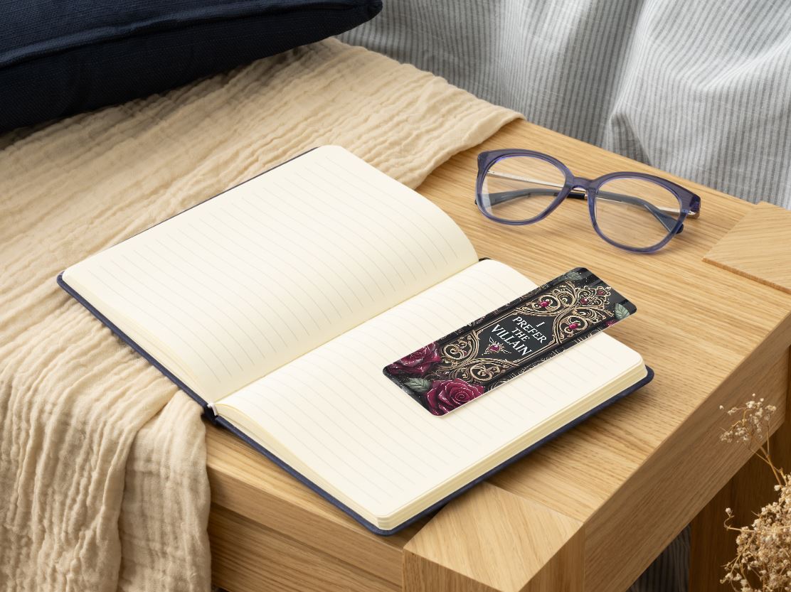 I Prefer the Villain Glossy Double - Sided Bookmark, 2” x 6” - Merry May